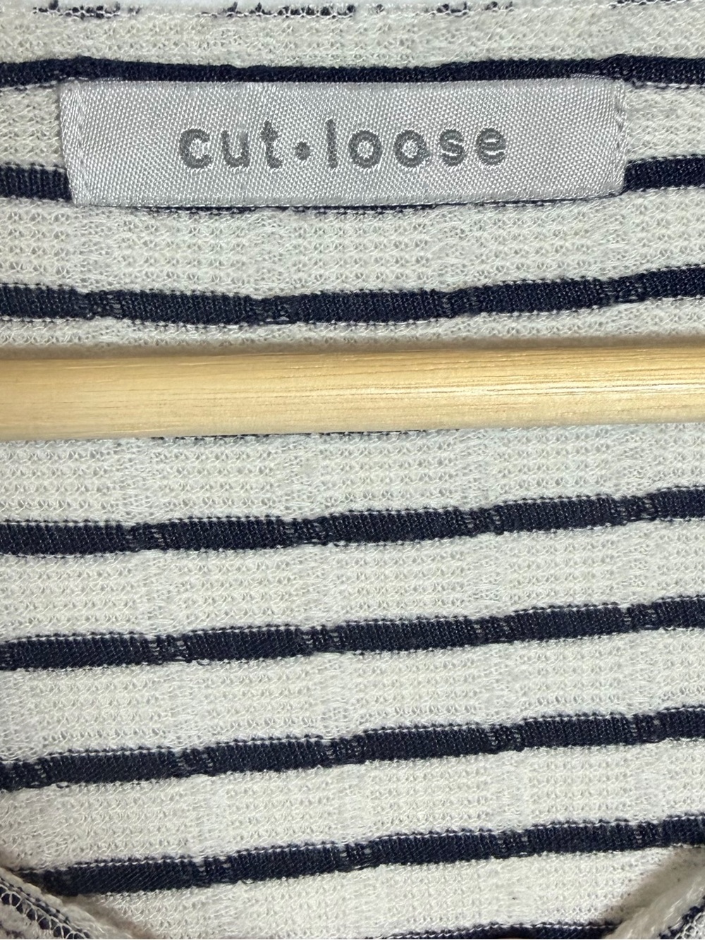 Cut Loose Striped Boatneck Boxy Pullover Pocket Top Made USA Navy Oversized - Picture 8 of 11